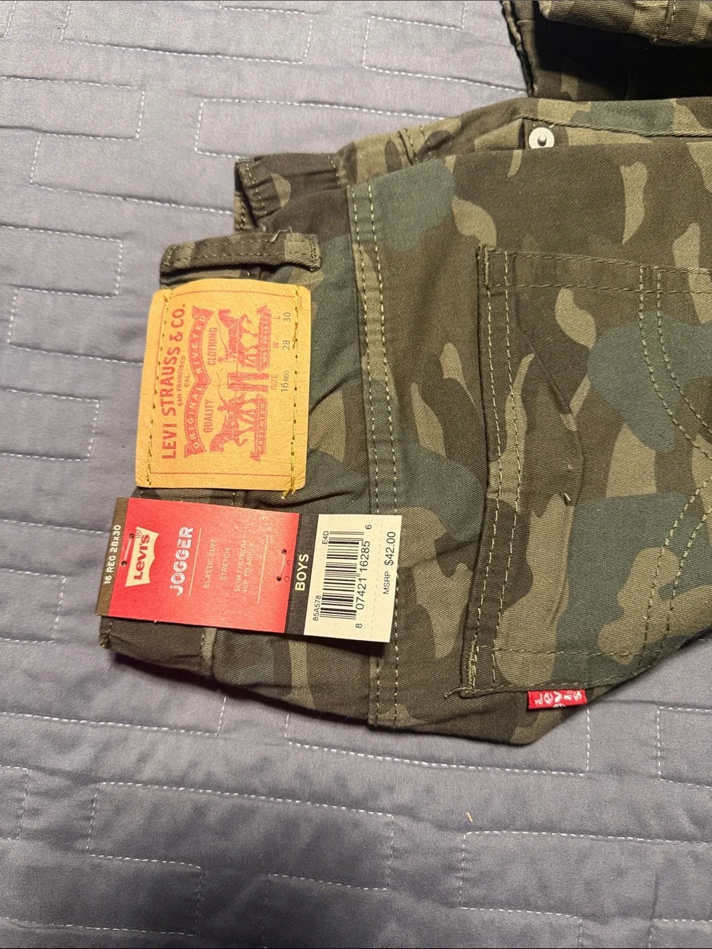 Levi's Boys Camo Jogger Pants in Green and Brown